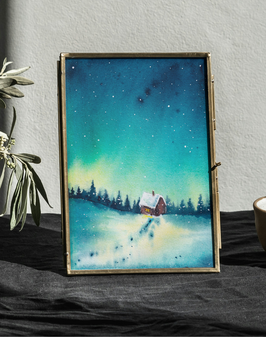 Északi fény tájkép házikóval - kezdő, 2026.01.16. 17:00-20:00