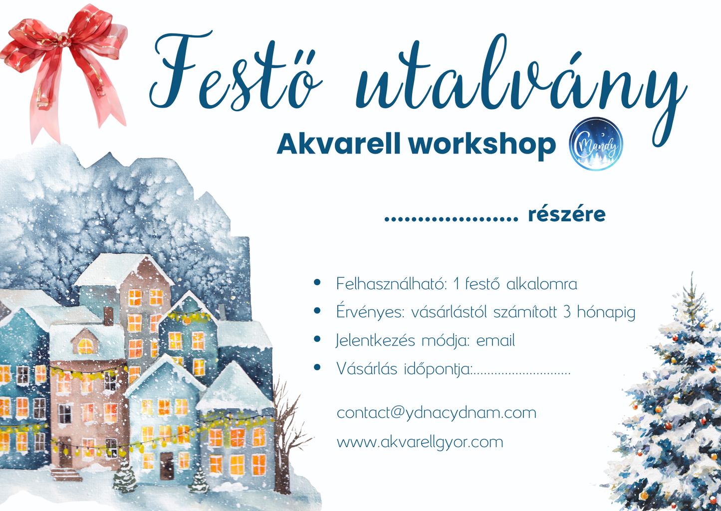 Karácsonyi névre szóló workshop ajándékutalvány