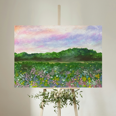 Olajpasztell workshop: virágos mező