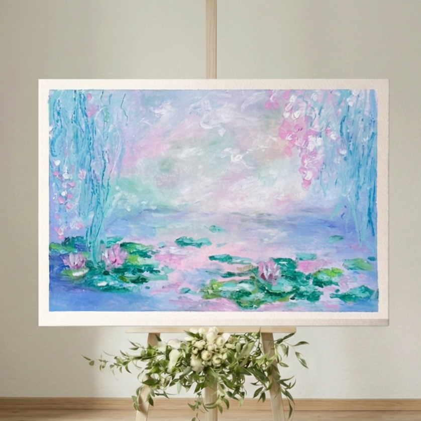 Oil Pastel Water Lilies Workshop - Beginner, 07.08.2026. 17:30-20:30