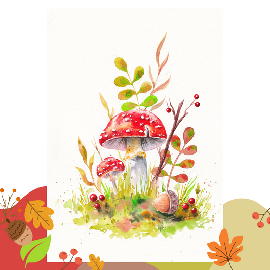 Őszi gombák levelekkel akvarellfestés - kezdő, 2025.09.19. 17:30-20:30