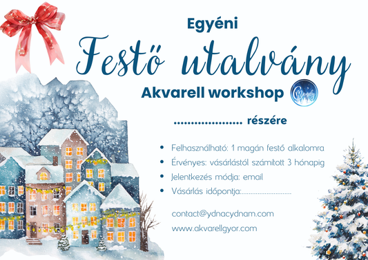 Karácsonyi névre szóló egyéni akvarell festő workshop utalvány