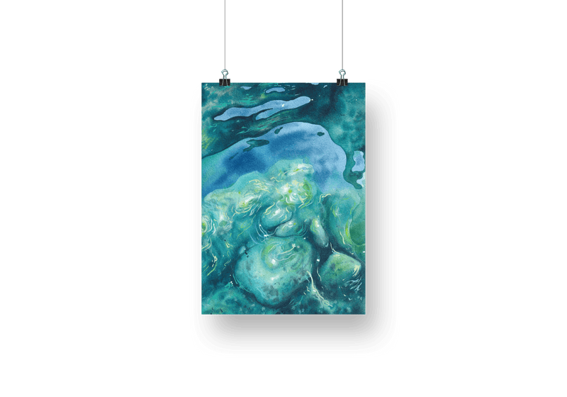 Víz és kövek 3 - akvarell festmény - ydnacydnam