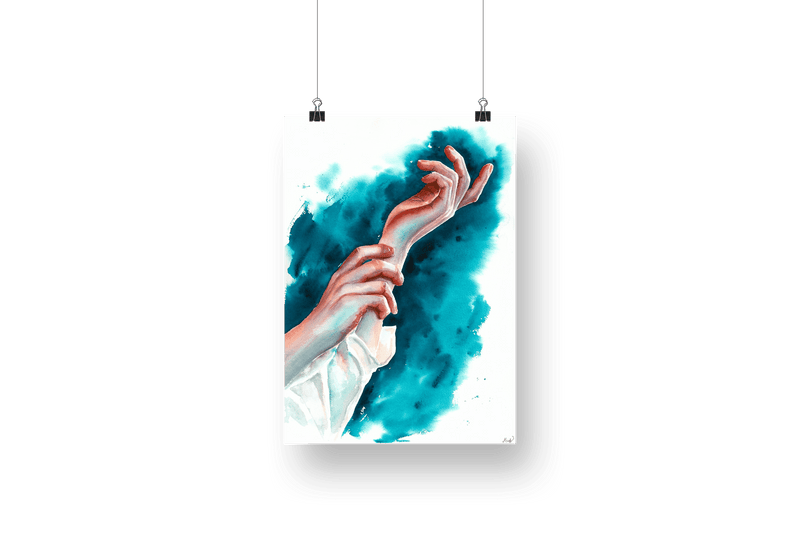 Kezek 1 - akvarell festmény - ydnacydnam